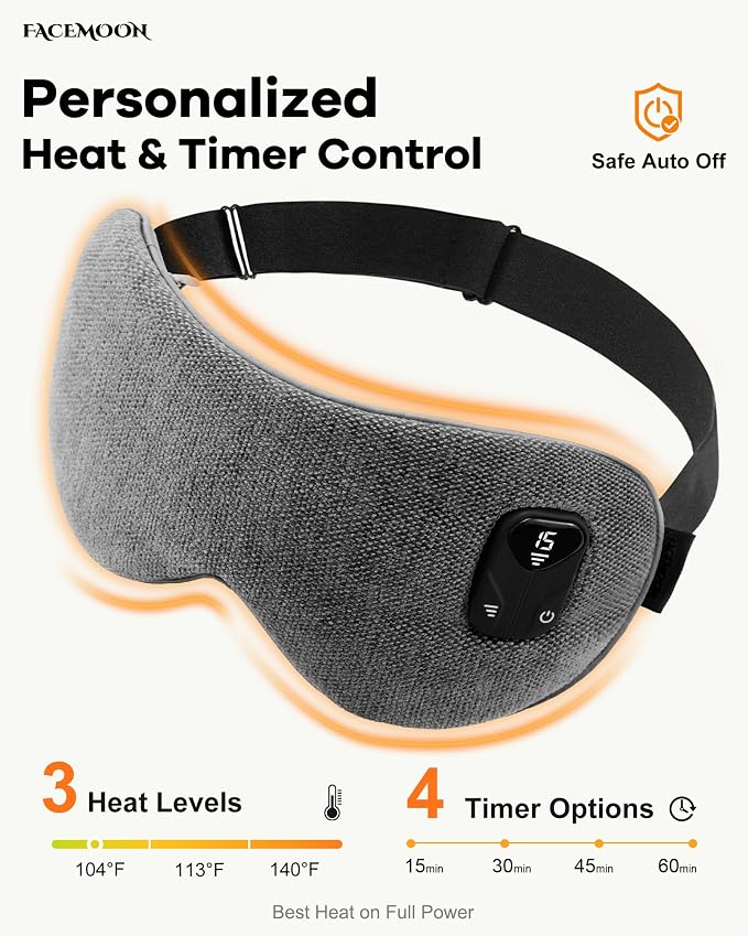FACEMOON Heated Eye Mask for Dry Eyes: Electric Warm Compress for Blepharitis - Image 4