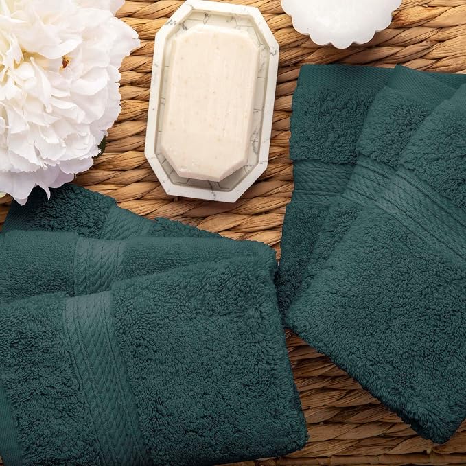 Superior Egyptian Cotton Pile Face Towel/Washcloth Set of 6, Ultra Soft Luxury - Image 5