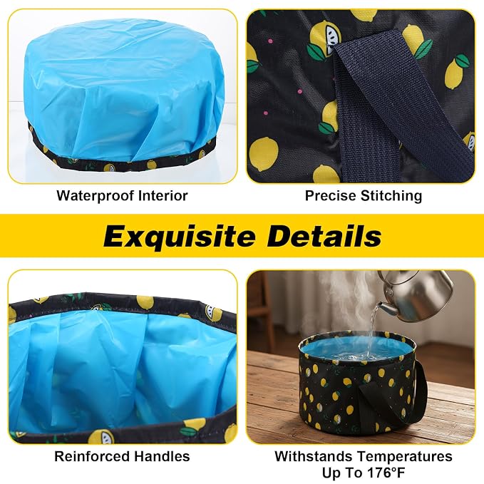 Molain Foldable Bucket for Soaking Feet, Portable Foot Bath Tub Spa Basin Black - Image 3