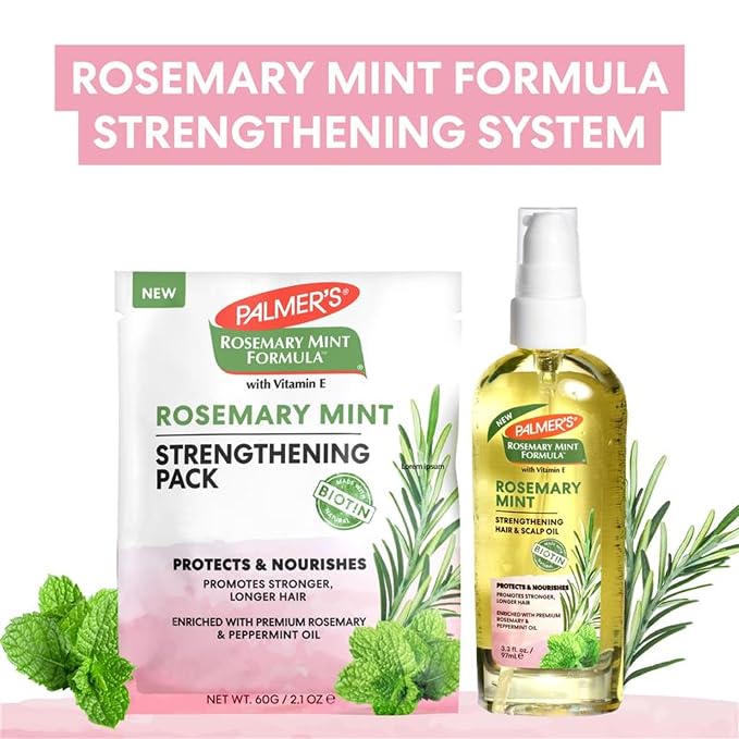 Palmer's Hair Mask, Rosemary Mint Strengthening Pack, 2.1 oz, Promotes Stronger - Image 6