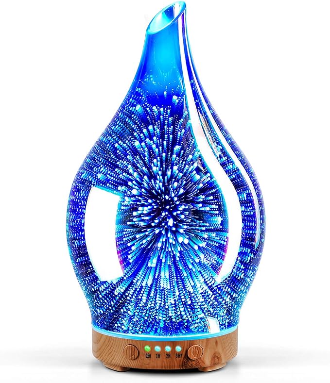 Porseme Oil Diffuser 3D Glass Aromatherapy Ultrasonic Humidifier, Air Refresh by Porseme