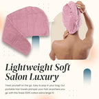 Extra Large Waffle Cotton Hair Towel Wrap - Image 5