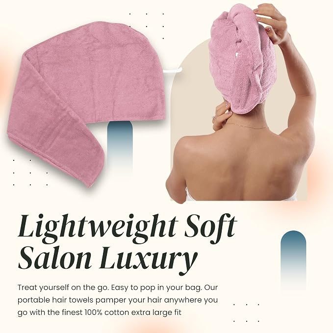 Extra Large Waffle Cotton Hair Towel Wrap - Image 5