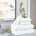 BOUTIQUO 6 Pack Cotton Towel Set, Contains 2 Bath Towels 28x55 inch, 2 Hand - Image 3