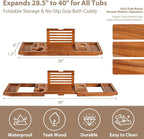 Teak Bathtub Tray | Adjustable Width Tray - Image 6
