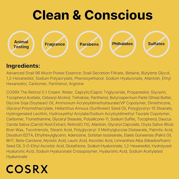 COSRX Snail 96% Mucin Power Essence 2ea & Retinol 0.1% Cream Mini Sample 1ea - Image 8
