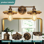 ZGLAOJT 2 Light Vintage Vanity Light Oil Rubbed Bronze Bathroom Light Fixtures - Image 5