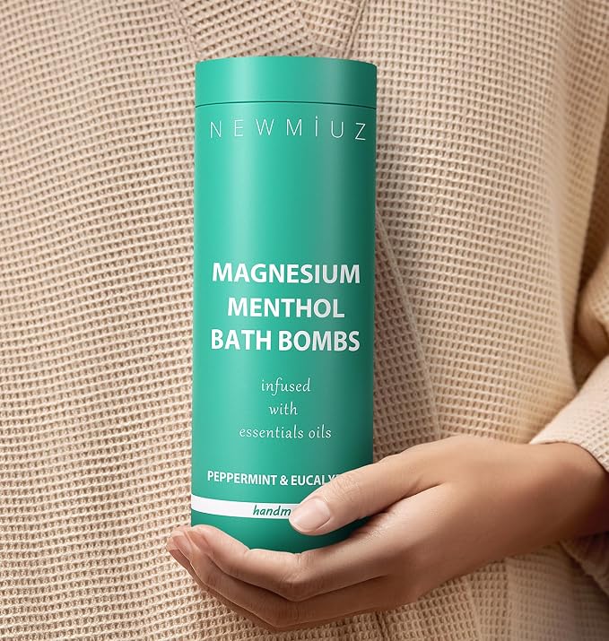 Magnesium Menthol Fizzing Bath Bomb Eucalyptus Peppermint Epsom Salt Refreshing - Image 4