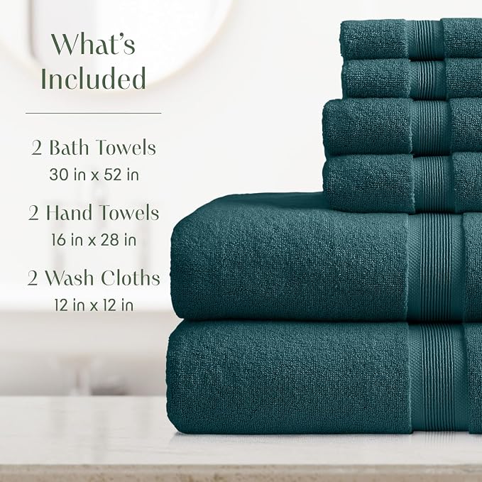 Springtree Home Luxury Viscose from Bamboo Bath Towel Set 6 Piece Set | 35% - Image 2