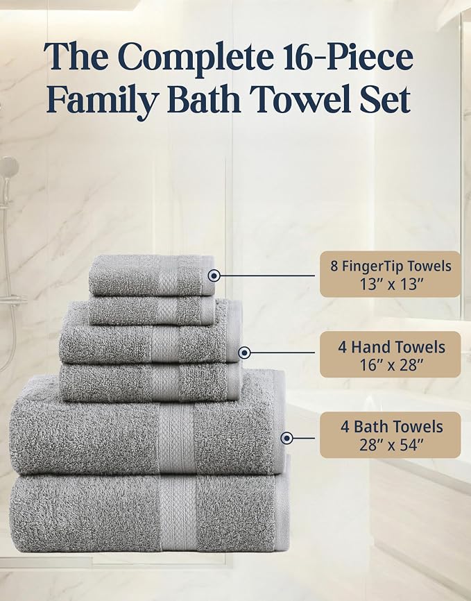 LANE LINEN 100% Cotton Turkish Towel Set - Image 4