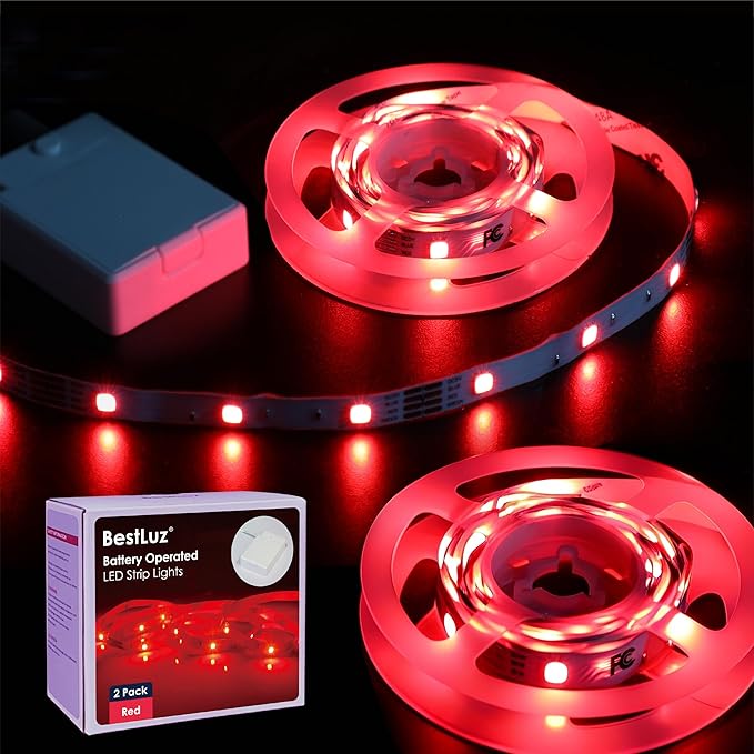 BestLuz LED Strip Lights Battery Operated 3.33ft x 2 Pack Flexible LED Light by BestLuzUS