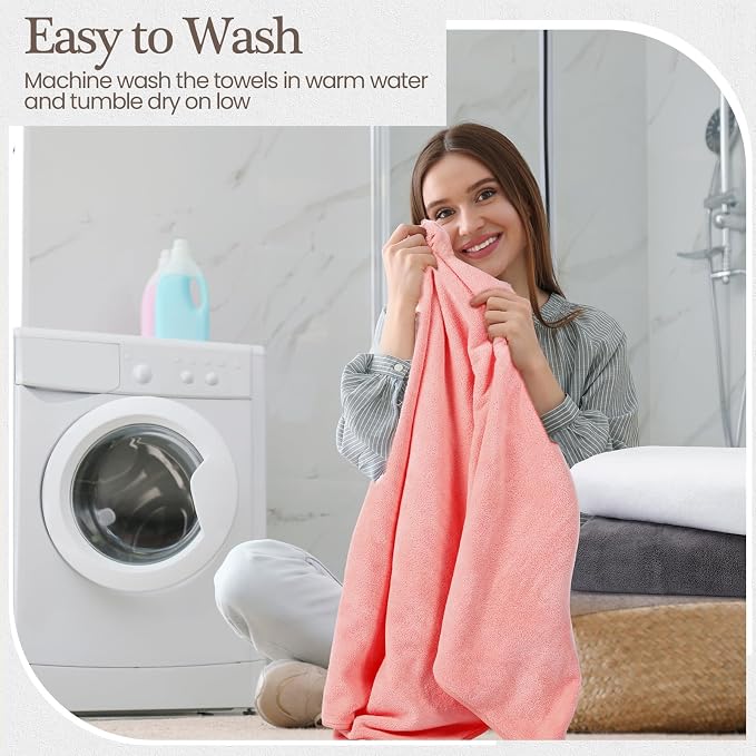 VitalCozy Set of 6 Large Bath Towels - Image 6