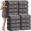 SmoothNovelty 16 Pack Microfiber Bath Towels Bulk 27'' x 60'' Oversized Size by SmoothNovelty