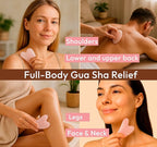 Rose Quartz Gua Sha Facial Tool Heart-Shaped Crystal - Image 4