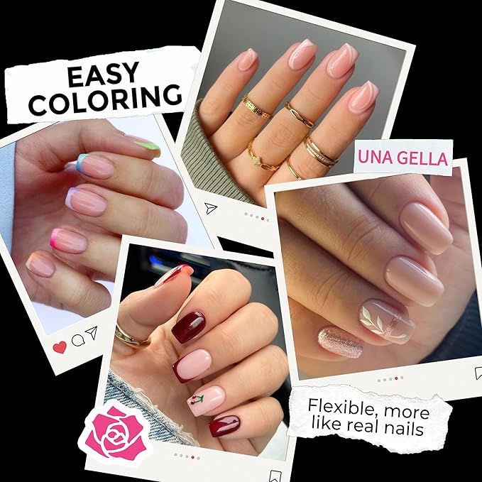 UNA GELLA Short Square Gel Nail Tips 216pcs Short Square Press on Nails - Image 3
