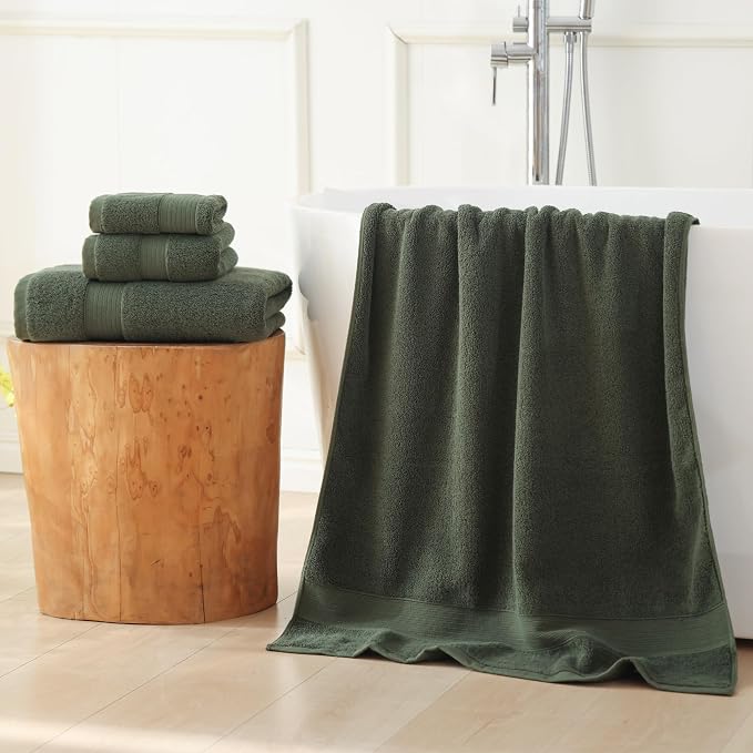 27x55 Bath Towels Set 100 Percent Cotton 650GSM Luxury Super Soft Absorbent - Image 2