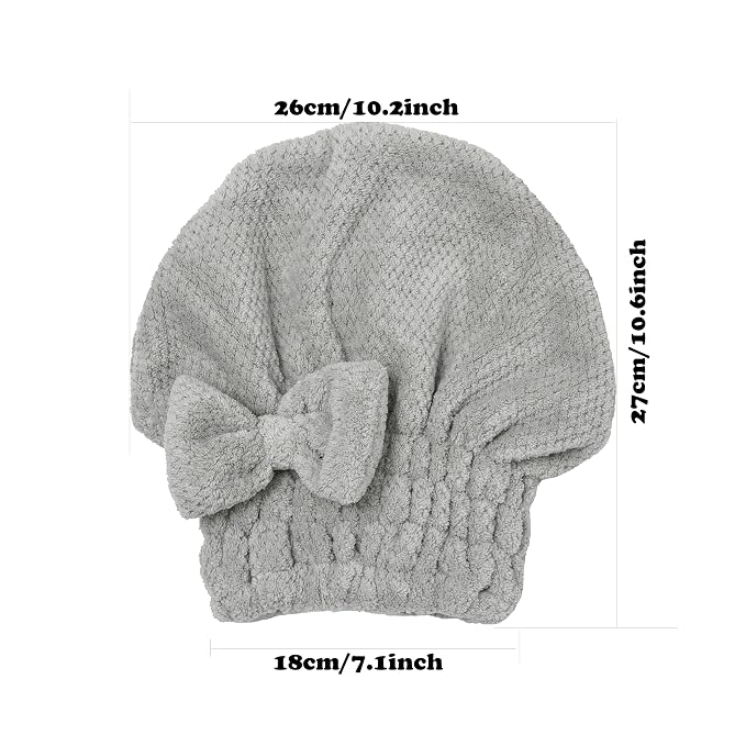 M-bestl Microfiber Hair Towel, Hair Towel Cap, Absorbent Hair Turban Towel - Image 5