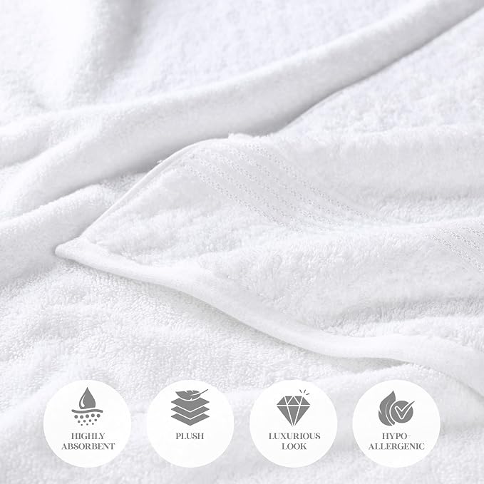Superior Egyptian Cotton 12-Piece Towel Set, Guest Bath Decor Essentials - Image 8