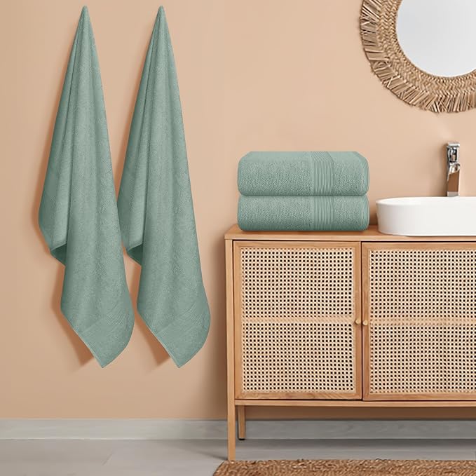 Belizzi Home 4 Pack Bath Towel Set 27x54, 100% Ring Spun Cotton, Ultra Soft - Image 3