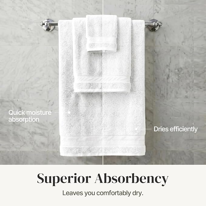 Modern Threads - Spun Loft 6-Piece 100% Combed Cotton Towel Set - Bath Towels - Image 5