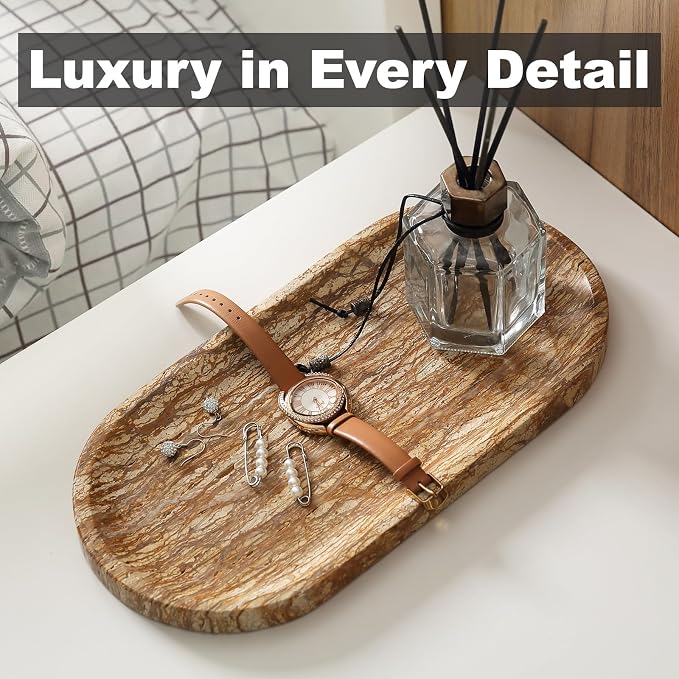 Koville Turkish Natural Marble Tray, Catchall Tray - Image 4