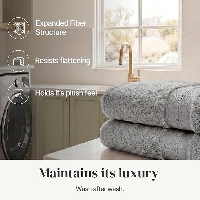 Modern Threads - Spun Loft 6-Piece 100% Combed Cotton Towel Set - Bath Towels - Image 6