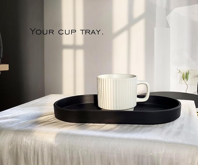 Black Small Tray, Oval Tray for Kitchen Counter, Bathtub Bathroom Vanity Items - Image 5