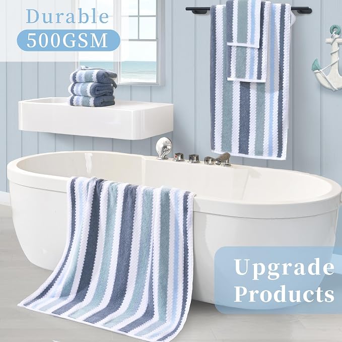 Waffle Hand Towels, Striped Hand Towel, Durable Towel - Image 5