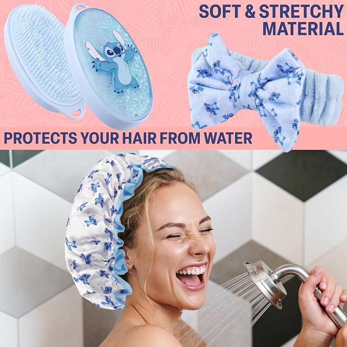 Disney Stitch Shower Accessories Set and Clear Toiletry Bag - Image 3