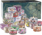 Scented Candles Gifts Set 24 Pack Soy Wax Travel Tin Advent Candles - Image 4