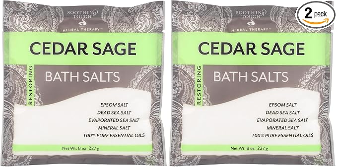 Soothing Touch Bath Salts Pouch, Cedar Sage, 8 Ounce by Soothing+Touch