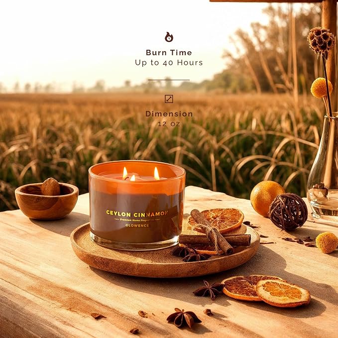 Luxury Cinnamon Scented Fall Candle - Image 4