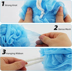 Chuya Large Bath Sponges Loofahs 70g, 4 Pack Shower Sponge Exfoliating Cleaning - Image 4