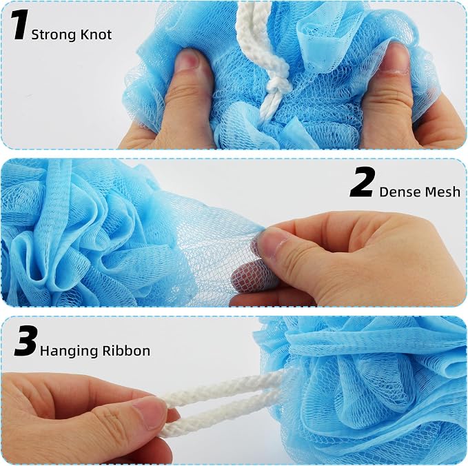 Chuya Large Bath Sponges Loofahs 70g, 4 Pack Shower Sponge Exfoliating Cleaning - Image 4