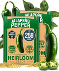 HOME GROWN Jalapeno Pepper Seeds 258+ Heirloom Non-GMO Seeds by HOMEGROWN