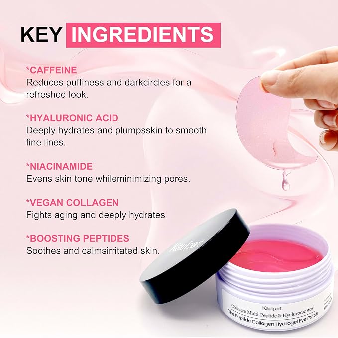 60 PCS Peptides Collagen Hydrogel Eye Patch | Gel Eye Patches - Image 6