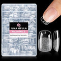 UNA GELLA Short Square & Squoval Nail Tips 216pcs Pre-Etched Short Square Round by UNAGELLA
