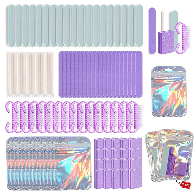 Disposable Manicure Kit Professional, 18 Set Press On Nail Tool Kit by Unknown