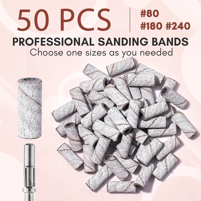 Makartt Sanding Bands for Nail Drill:50 Pcs Small Nail Sanding Files - Image 7