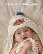Blissful Diary Muslin Baby Hooded Towel 1 Pack, Soft & Absorbent Bath Towel - Image 7