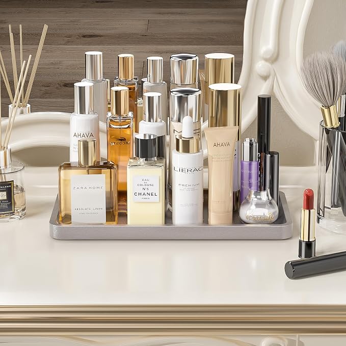 Weenson Bathroom Vanity Tray for Perfume Makeup Jewelry Decor Candle, Bamboo - Image 3