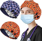 2 Pack Satin Lined Bouffant Scrub Caps - Image 5