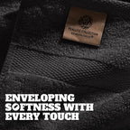 White Classic Wealuxe Black Washcloths 24 Pack - Image 3