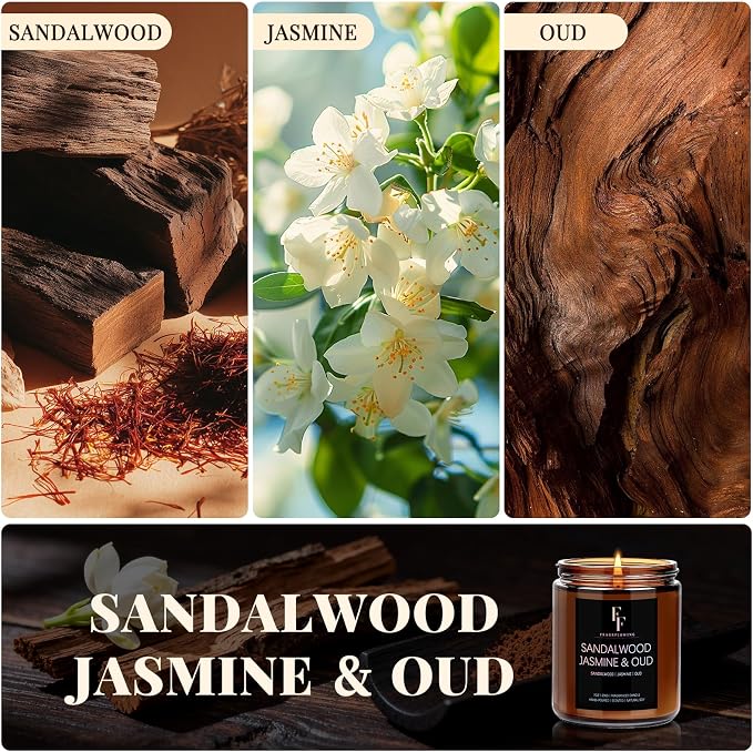 Sandalwood Jasmine Scented Candle - Image 3