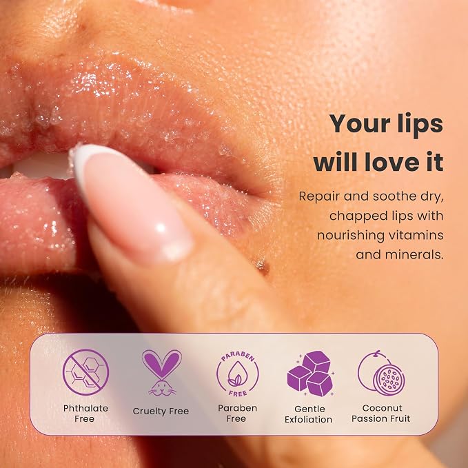 Dermasuri - Lip Exfoliator Scrub & Moisturizer - Sugar Scrubs, Overnight - Image 4