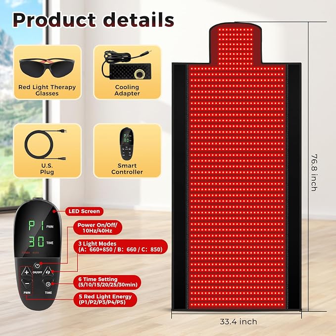 LITDUCK Body Red Light Therapy Mat, Eligible Red Light Therapy Blanket - Image 2