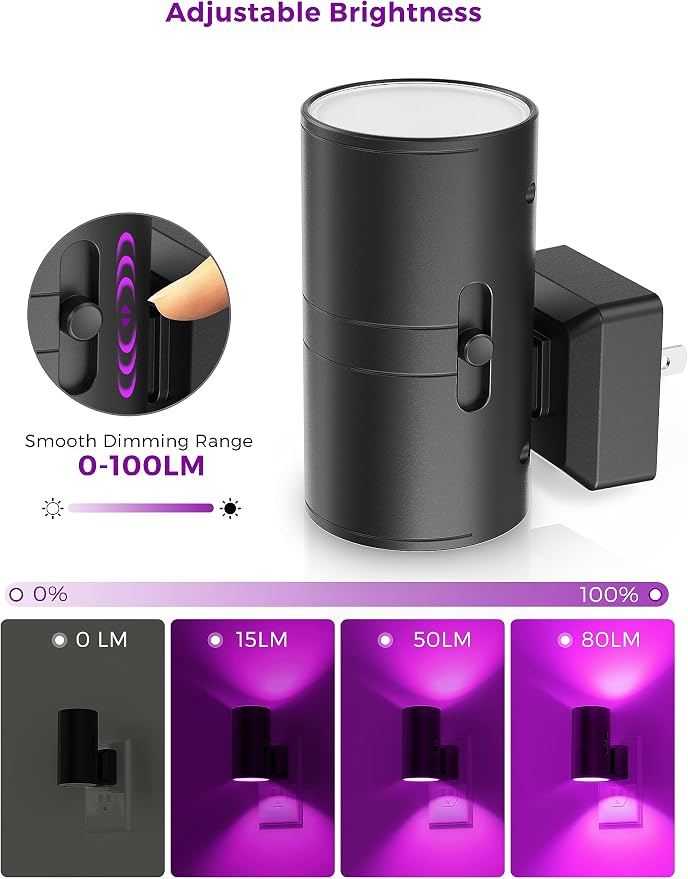L LOHAS LED Purple Night Light, Night Lights Plug into Wall - Image 3