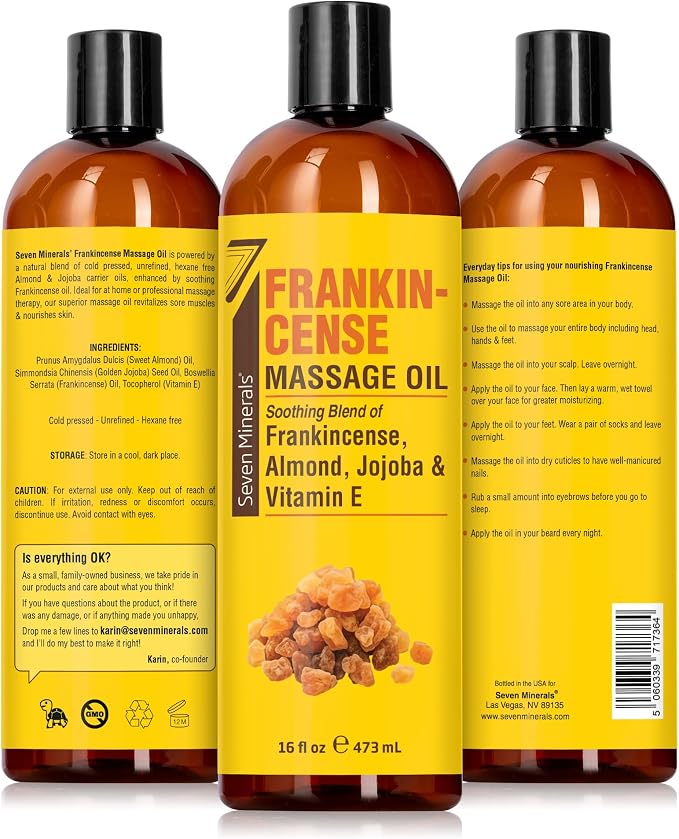 Seven Minerals Frankincense Massage Oil - Image 6