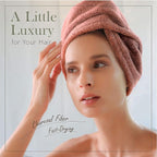 myHomeBody Hair Towel Wrap, Luxury Quick Drying Turban, Ultra Soft Absorbent - Image 2