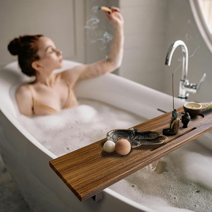 Walnut Bathtub Tray, Luxury Bath Tray by Graceware